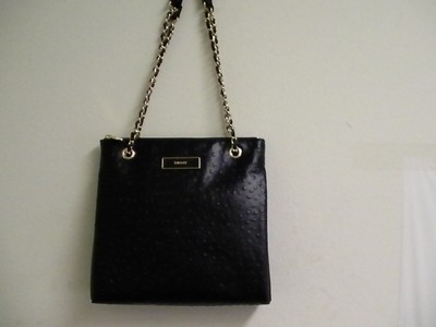 DKNY DKNY Runway Grano IN Pelle Classico Borsa Frizione Sac Borsa Nero Nuovo 