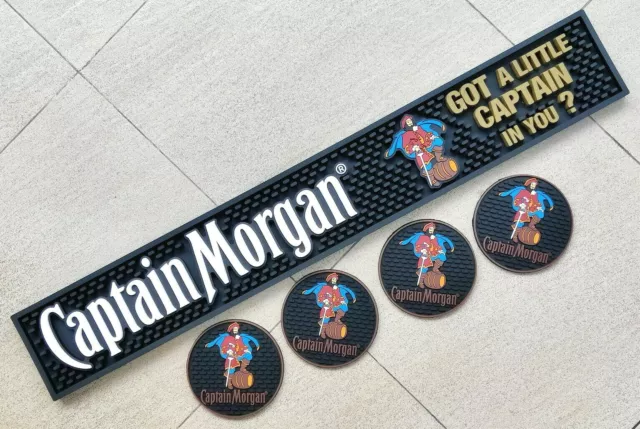 Free Ship Captain Morgan  Rubber bar mats spill mat drip mat &4pcs beer coasters