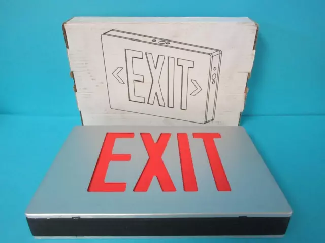 New T&B Emergi-Lite Catt Aluminum Exit Sign Double Faced Red Led Emergency Light