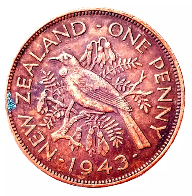 1943 New Zealand Coin 1 Penny KM# 13 Bronze Foreign Money Coins EXACT COIN SHOWN