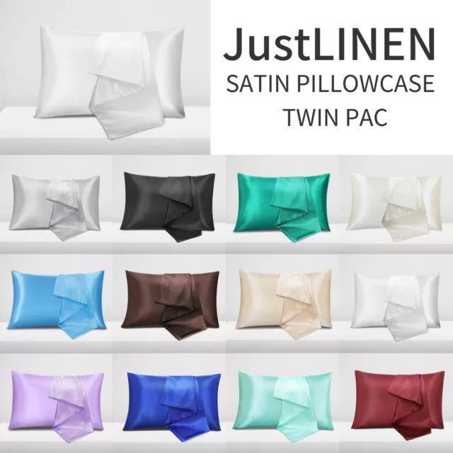 2X Satin Pillow Case Bedroom Pillowcase Cushion Covers Home Decor Luxury Slip