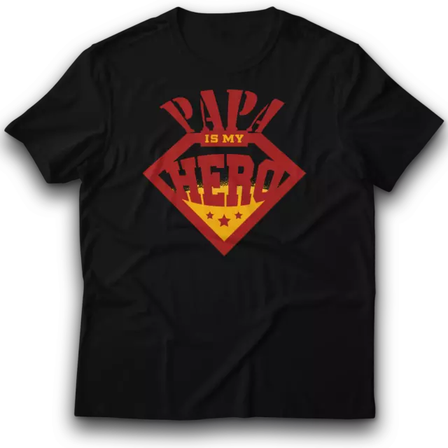 Papa ist mein Held spruch T-Shirt 122 - 3XL 100 % Baumwolle Fun