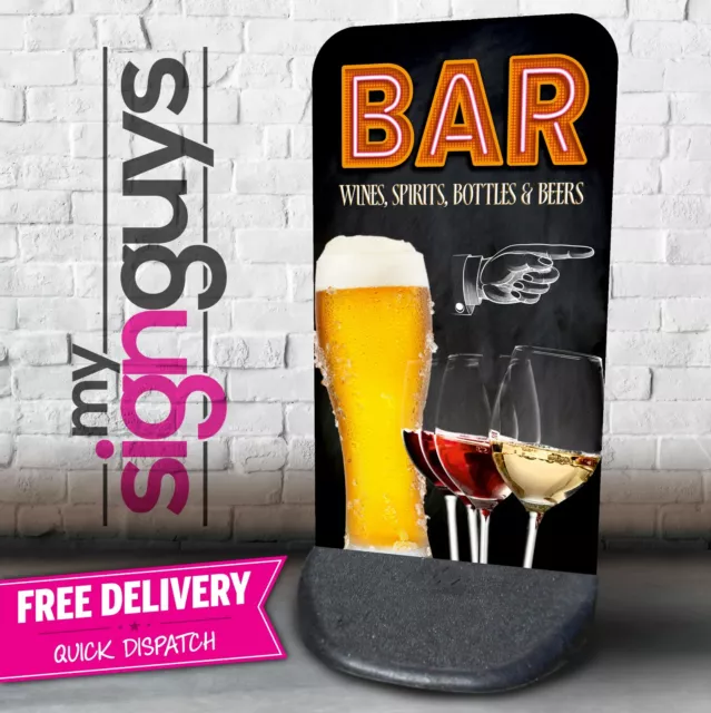 Bar A board Pavement Sign Beer Wine Outdoor Street Aboard Eco Flex