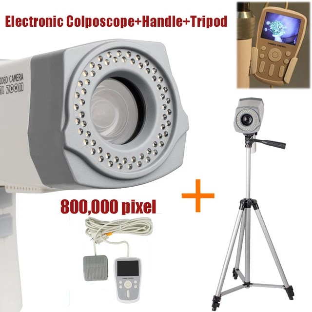Electronic Colposcope Video Camera 800K pixels LED Screen Handle+Tripod pro
