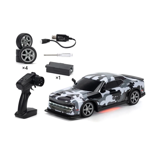 Rc Drift Car 1:24 20km/h 4WD High Speed Remote Control Car Rubber & Drift Two Types Of Tires Simulated Racing Cars For Children