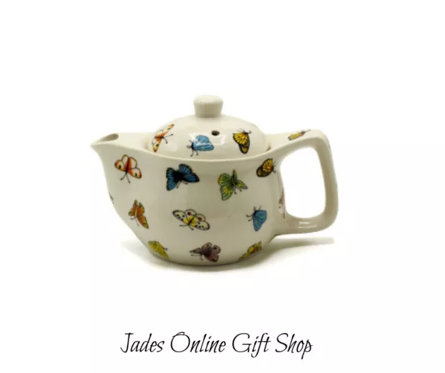 Small Herbal Butterfly Design Teapot with Metal Strainer 350ml