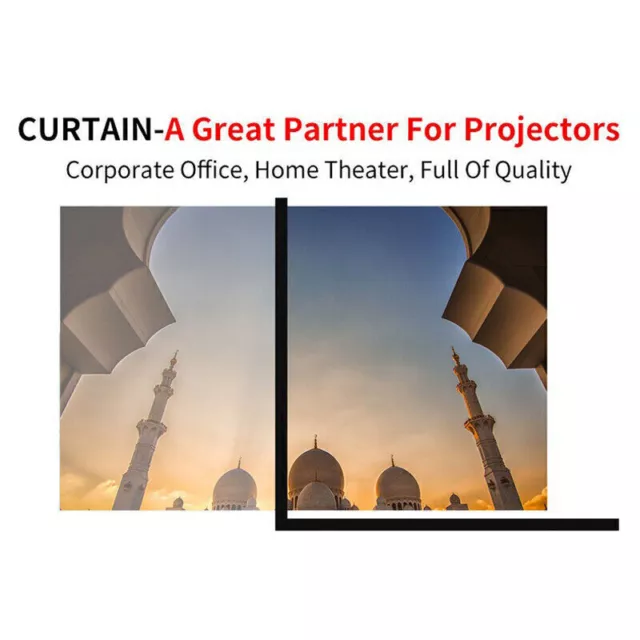 60-150'' Anti-light Curtains Projector Screen Projection 3D Home Cinema Theater 3