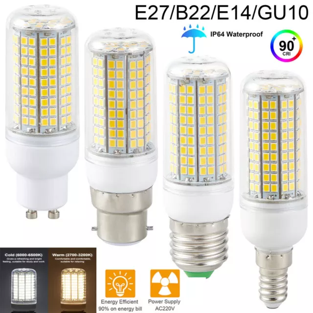 1-10x E27 E14 G10 LED Mais Glühbirne Leuchtmittel 12W Energiesparlampen Warmweiß