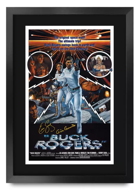 Buck Rogers Printed A3 Framed Signed Movie Poster Autograph for Gil Gerard Fans