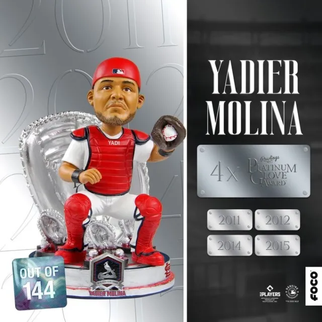 St. Louis Cardinals YADIER MOLINA Rawlings Platinum Glove Award Bobblehead NIB!