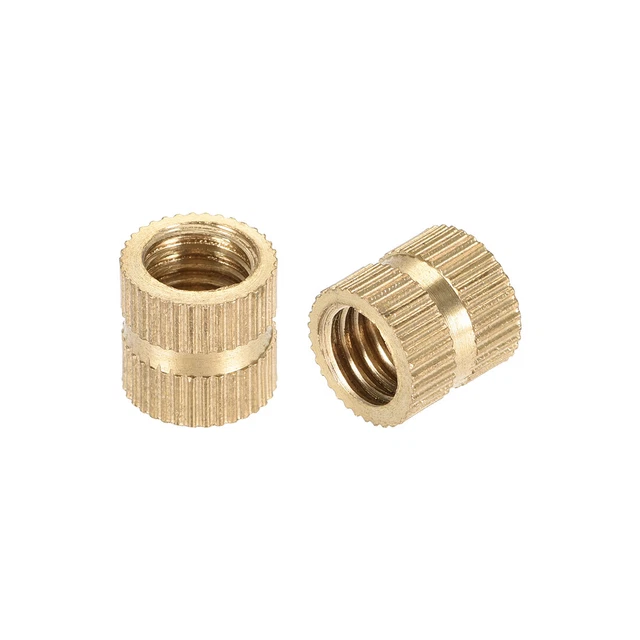 M8 x 10mm(L) x 10mm(OD) Dadi per intaglio con inserti filettati zigrinati 15pz