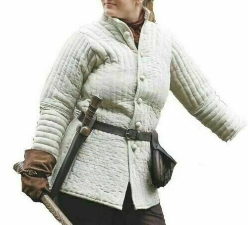 Blanc Médiéval Gambeson Rembourré Aketon Chemise Sous Armure Gear Déguisements