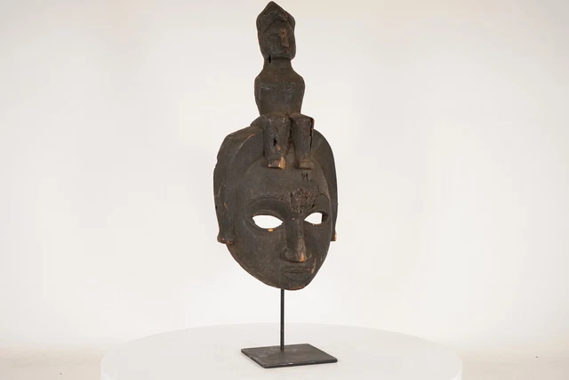 Ibibio Mask with Seated Figure 19" - Nigeria - African Art 3