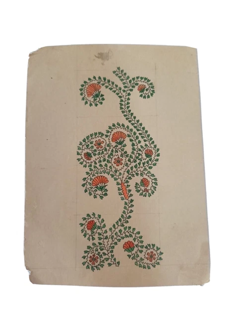 Antique Handmade design Textile floral Art collectible piece of Indian artwork