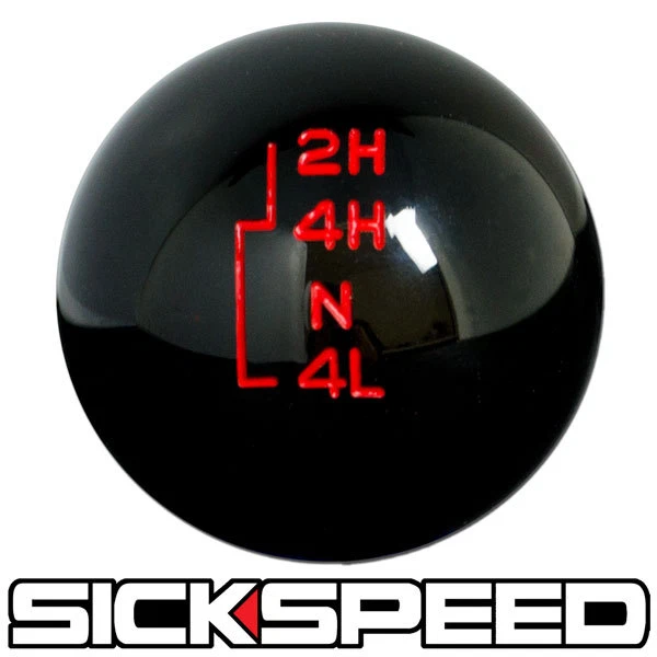 BLACK WITH RED Inlay Transfer Case Shift Knob For Ford Gear Shifter 4X4