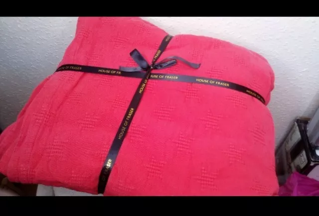Luxury Bedspread throw Embossed Cotton Stone Washed.  House of Fraser Brand New