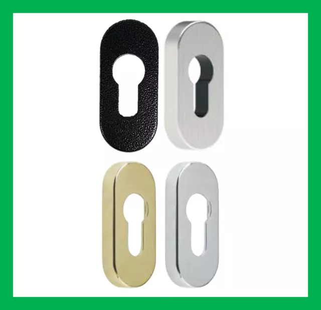 Mila Pro-Linea UPVC Euro Profile Door Escutcheon Oval Shaped Keyhole Cover Pair