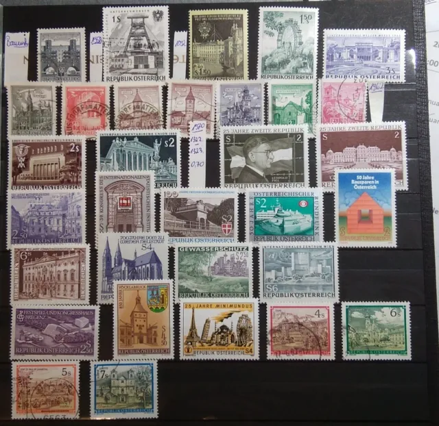 Briefmarken Lot Österreich Konvolut Bauwerke Gebäude gestempelt postfrisch #18