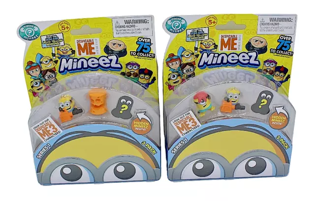 2er Set Mineez Minions Despicable ME Serie 1- mit jeweils 3 Sammelfiguren Neu