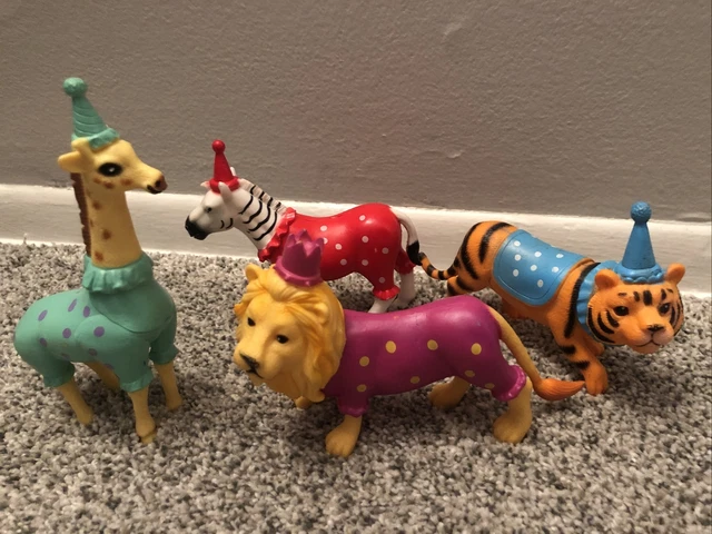Ankyo Target Zoo Party Hat Animals Lot of 4 Lion Tiger Zebra Giraffe