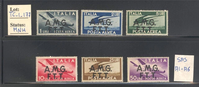 TC_1_177. TRIESTE (AMG FTT). 1947 "DEMOCRATICA" air mail set. MNH. High CV !