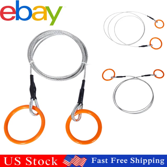 3/16" x10ft Stainless Steel Log Choker Cable with Tow Ring Pulls Up to 2400lbs