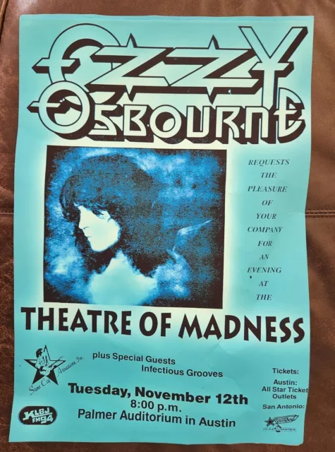 Ozzy Osbourne & Infectious Grooves Poster * 1991 Austin Texas Theatre Of Madness