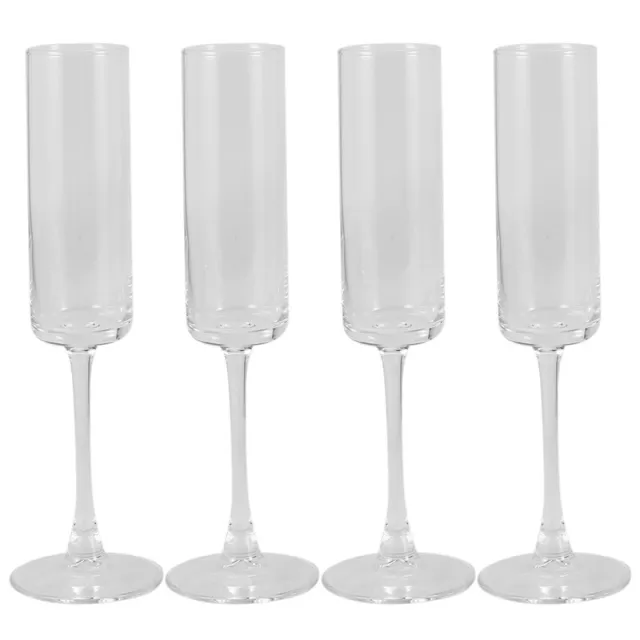 Glass Champagne Flutes 4 Pack 6-Ounce Champagne Glasses 4Pc Set, Premium  Square Edge Blown Glass Prosecco Wine Glass - AliExpress