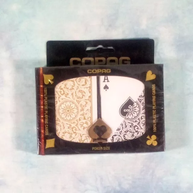 Copag 1546 Poker Size Jumbo Index Double Deck Playing Cards Set - Black & Gold