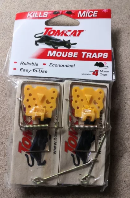 Tomcat 4pc set of mouse traps. kills mice. Reliable Easy to Use Traps. Rodent OB