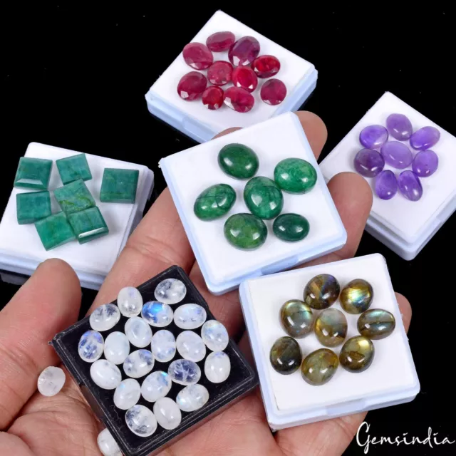 6 Lots Natural Multi Gemstone Multi Color/Mixed Shape Loose Wholesale Gemstones