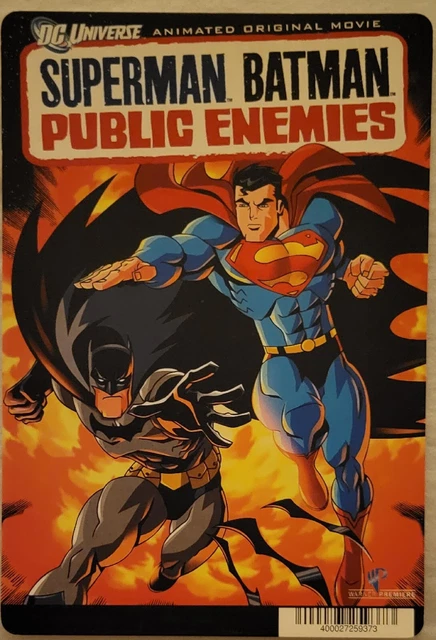 SUPERMAN BATMAM PUBLIC ENEMIES DVD Backer Card 8x5.5 MINI POSTER NOT A MOVIE