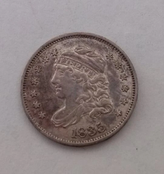 USA 1835 Half Dime Capped Bust Silver Coin Large Date Large 5C Variety USA 1835 Half Dime Capped Bust Silver Coin Large Date Large 5C Variety