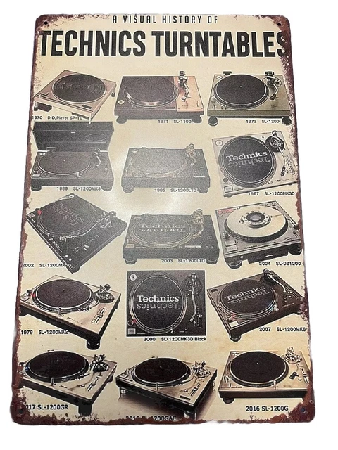 TECHNICS (SL-1200MK2 ETC) Audiophile Hi-Fi Turntable Metal Sign Retro ...
