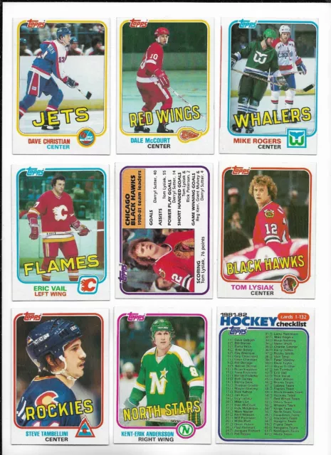 1981-82 Topps Hockey:Lot of 9 different