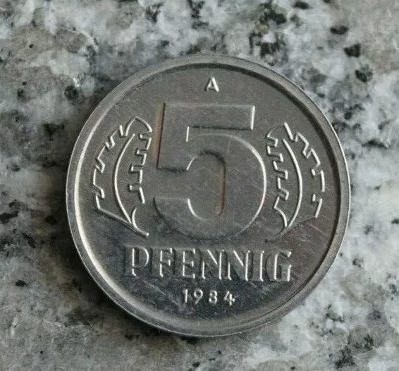 5 Pfennig 1984 A Kursmünze DDR in Aluminium -in Export Erhaltung Top !