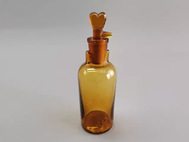 T.K. Apothekerflasche aus Glas mit Ausgießer-Stopfen 14,5 cm Braunglas Medizin