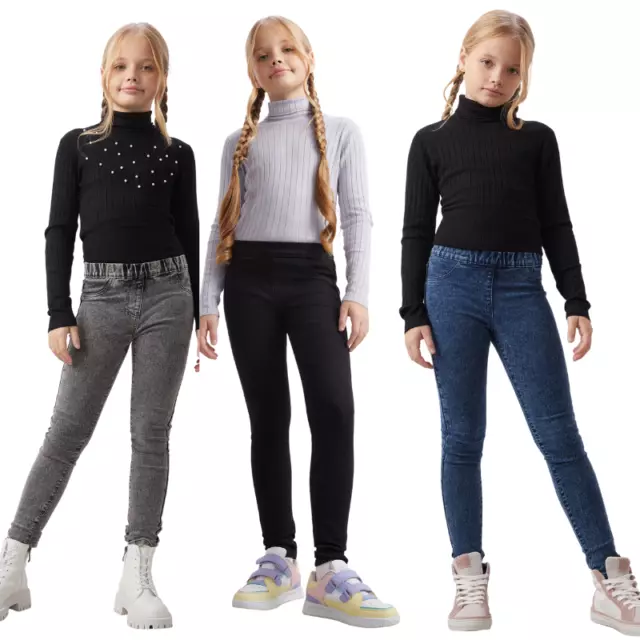 Niñas Pantalones de mezclilla ajustados de diseñador Pantalones elásticos de moda para niñas