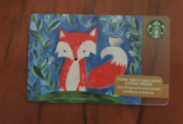 Starbucks Usa 2015 Little Red Fox Gift Card .No Value. Collectors Item