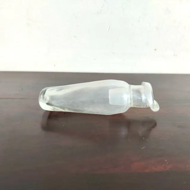 1930s Vintage Perfume Clear Glass Unique Shape Bottle Old Decorative G807