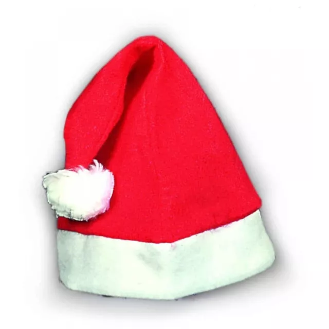 Cappello adulto da Babbo natale o da elfo, cappellino rosso con pallina peluche