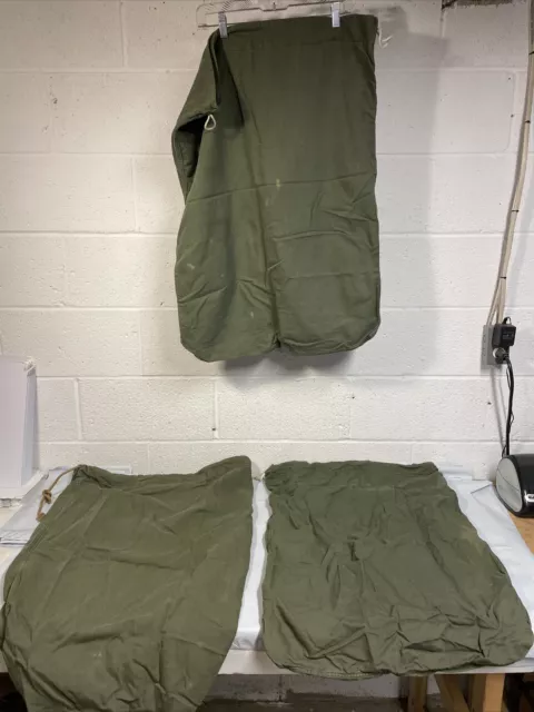US Army BARRACKS BAG OD Green Cotton Laundry Sack Military Green Lot x3 - G