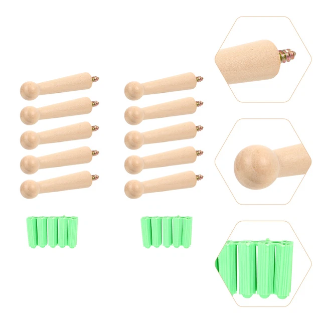10 Pcs Hats Hanger Wall Key Wooden DIY Hook Coat Hangers Keychain for Keys