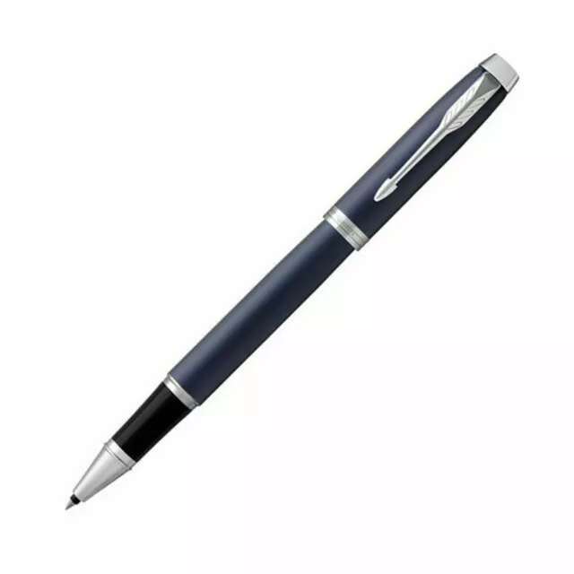 Parker IM Rollerball Pen Matte Blue Fine Point Black Ink Gift Box 3