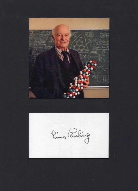 NOBEL PRIZE Linus Pauling autograph, signed album page mounted