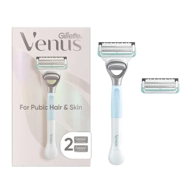 Gillette Venus Women's Razor w/ 2 Cartridges for Pubic Hair/Skin; Brand New