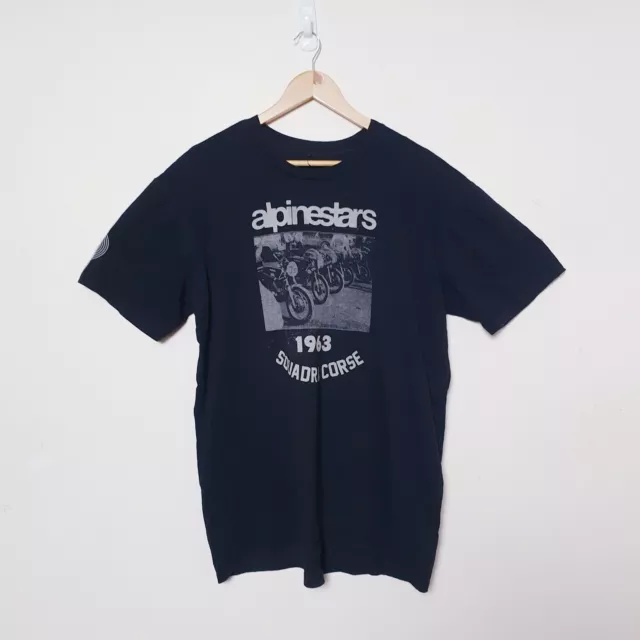 Alpinestars Shirt Mens L Large Regular Fit Black Cotton Tee T
