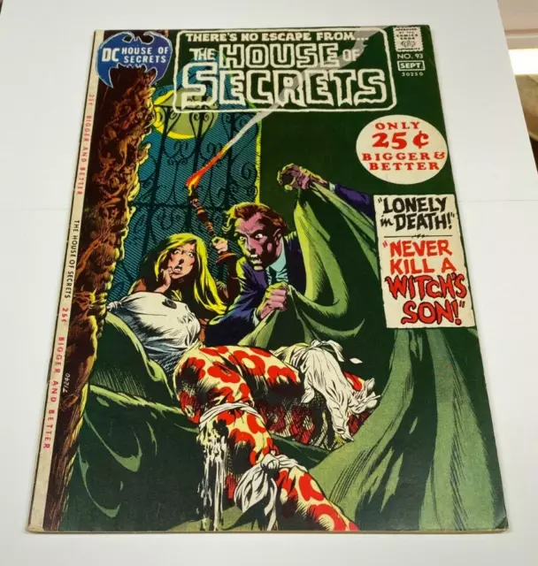 Dc The House Of Secrets No. 93 Sept 1971 Bronze Age Wrightson Cover Vg / Fn