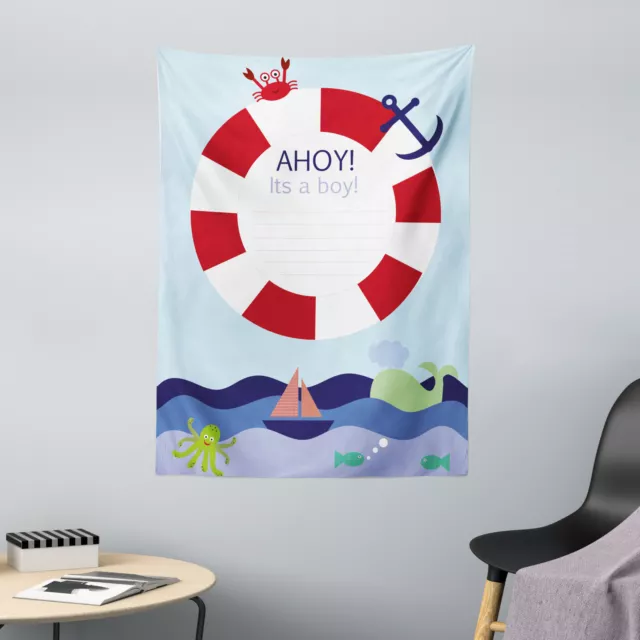 Ahoy Its a Boy Microfiber Tapestry It's a Boy Maritime