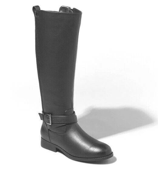 A NEW DAY Donna Simil Nero Pelle Wendy Alto Equitazione Fibbia